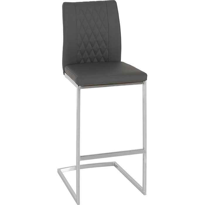 Sienna Bar Chair With Grey Faux Leather Seats - Click Image to Close